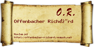 Offenbacher Richárd névjegykártya