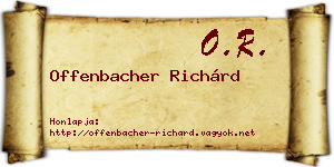 Offenbacher Richárd névjegykártya