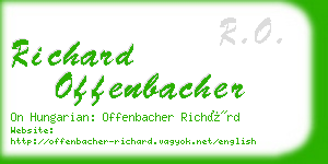 richard offenbacher business card